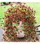 ZFProcess Artificial Hanging Flowers Plants for Outdoor Fall Decoration, 2PCS Faux Silk Daisy UV ...