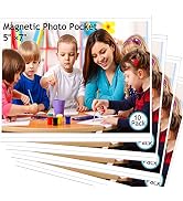 Mositear 10 Pack 5"x7" Premium Magnetic Picture Pockets Frames Holds 5 x 7 inches Photo for Refri...