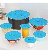 7 Pack Silicone Lids, Microwave Splatter Cover, 5 Sizes Reusable Heat Resistant Food Suction Lids...