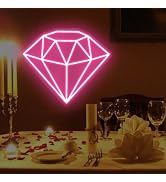 Diamond Neon Sign for Wall Decoration, Glowing Neon Sign, Adjustable Brightness Shining LED Sign ...