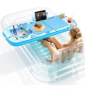 Ayeboovi Extra Large Inflatable Tanning Pool Float Tray - 61" L x 18" W Non-Slip Sunbathing Bed T...