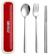 Utensils for Lunch Box, DEVICO Travel Silverware Set with Case, Portable Camping Cutlery, 18/8 St...