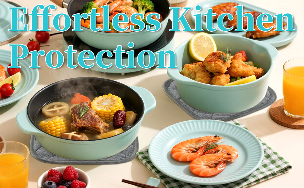Pot Holders Bulk for Kitchen Heat Resistant, 7X 7Inch Cotton Potholders with Hanging Loops Square