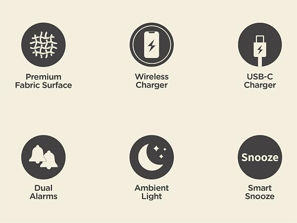 wireless charging clock battery backup