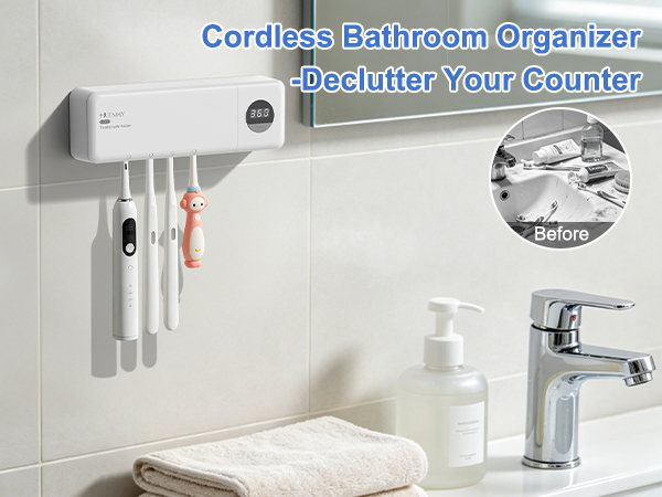 cordless bathroom toothbrush organizer