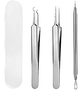 WSYUB Blackhead Tweezers, Pimple Popper Tool, Clip for Whiteheads, Acne Clip Hairs Tweezers, Blac...