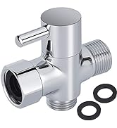 Brass T-Adapter for Bidet, 7/8 1/2 T-Valve Adapter for Bidet Sprayer for Toilet with Shut Off Val...