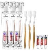 HQSLsund 100 Pack Disposable Toothbrushes with Toothpaste Bulk Individually Wrapped, Travel Tooth...