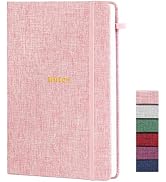 TSFPapier A5 Lined Journal Notebook – Hardcover Fabric Cover 160 Pages 100 GSM Thick Paper With E...