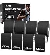 CKeep Kinesiology Tape, 4 Rolls Premium Original Cotton Uncut Elastic Athletic Tape, Latex Free H...