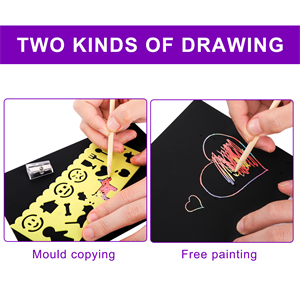 ZEAYEA 200 Pcs Scratch Paper Art Set