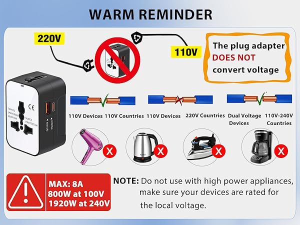 use with low power appliances support dual voltage can not convert voltage not use high power device