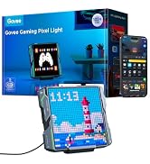 Govee Gaming Pixel Light, RGBIC LED Panel with Real-time Info Display, 150+ Scene Modes & DIY Opt...