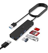 TSUPY USB 3.0 Hub Multi USB Data HUB with 4ft/48inch Extended Cable,SD/TF Card Reader & 3 USB 3.0...