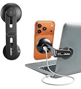 Jkoailiwi 15W Wireless Charger Magnetic Phone Holder Mount for Laptop & Monitor, Foldable Invisib...