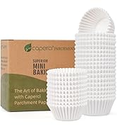 Caperci Parchment 400pcs Mini Cupcake Liners for Baking - White Paper Muffin Liners for Mini Muff...