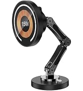 Magnetic Car Mount Charger for MagSafe, 15W Wireless Fast Charger Phone Holder for Car with Adhes...