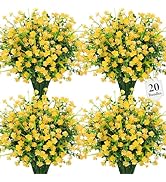 Besteek 20 Bundles Artificial Flowers for Outdoors Fake Plastic Flowers UV Resistant Realistic Fa...