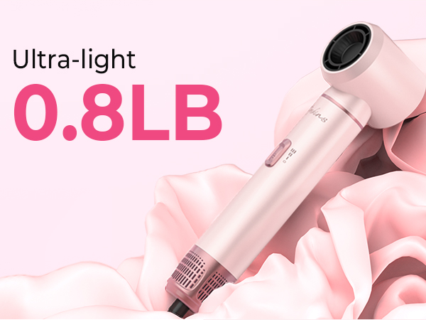 Text reads 'Ultra-light' and '0.8LB'. Series of product images showing pink colored components with emphasis on lightweight design features.