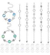 DICOSMETIC 7 Sets Bracelet Bezel Settings DIY Blank Bracelet Making Kit 12mm Alloy Tray Bracelet ...