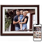 8" Digital Picture Frame, 100% Real Wood Small Electronic Photo Frame for Family Gifts Ideas, 16G...