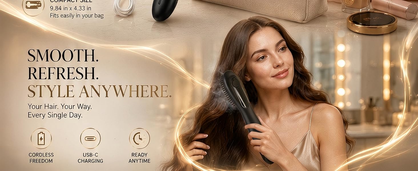 Cordless Steam Mist Straightening Comb