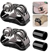 Rigych 2 Set Foot Tambourine Shaker & Rhythm Finger Shaker with Elastic Strap, Percussion Musical...