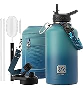 DYSANKY Insulated Water Bottle 64oz- Multiple Insulation Vacuum Sealed Thermos- Portable Sports H...