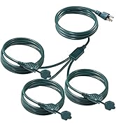 Outdoor Power Extension Cord Splitter Green - 1 to 3 Splitter Extension Cord with Multi Outlets,M...