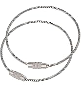 Pawfly 5 Inch/10 Inch Wire Keychain Cable Large Stainless Steel Key Ring Loop Holder, 20/50/100 Pack