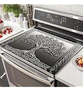 HOMETITUTE Silver Tree of Life Stove Cover Pad 28x20 Diatomite Kitchen Mat