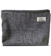 HAPPYHEIDI Large Gray Velvet Makeup Bag with Compartment Cosmetic Toiletry Travel Pouch,Purse Acc...