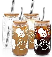 ANOTION Halloween Mug - Halloween Decorations Indoor Halloween Coffee Cups Ghost Decor with Bambo...