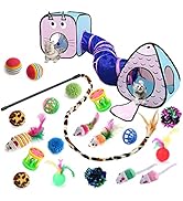 GONPETGP Cat Toys for Indoor Cats, 23 PCS Kitten Toys Set, Collapsible Pet Tunnel Cube Tent Toys,...