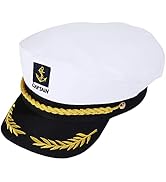 White Captain's Hat Adult Yacht Military Hats Boat Skipper Ship Sailor Captain Costume Hat adjust...