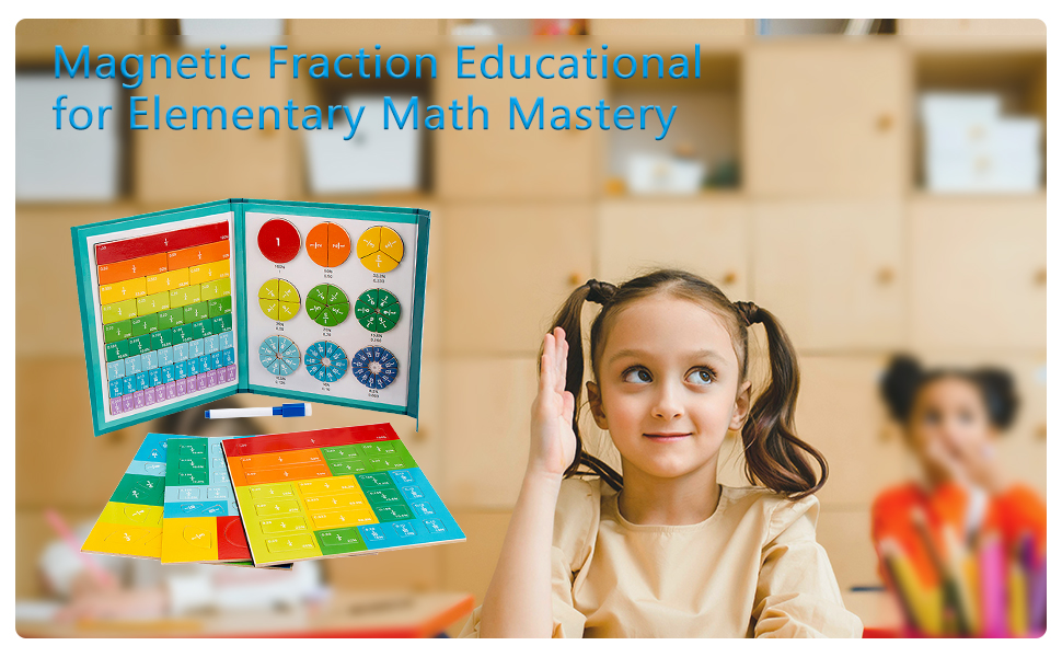 Montessori Magnetic Book Fraction Puzzle for Children Math Manipulatives Fraction Manipulatives