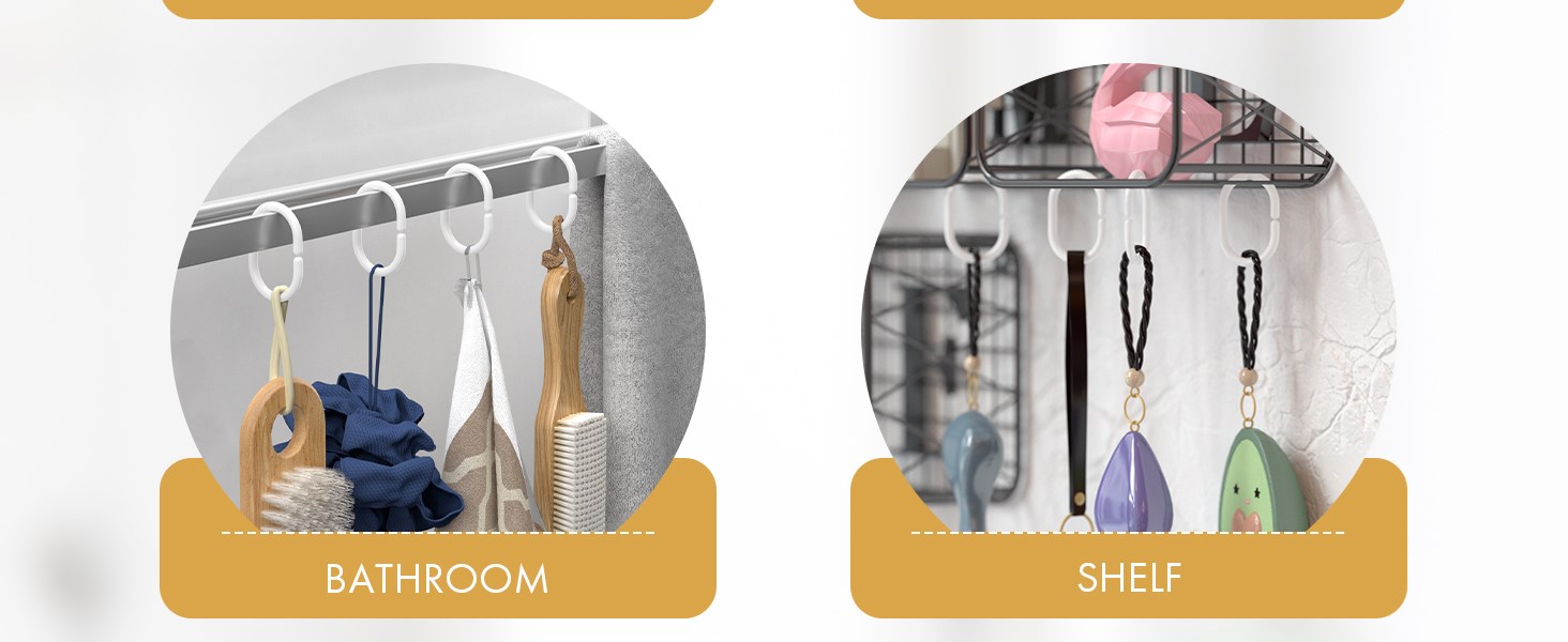 plastic shower curtain hooks white