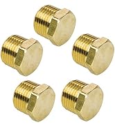 1/8" NPT Male Plug Brass Hex Head Pipe Fitting 5pcs
