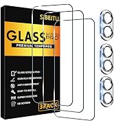 SIBEITU 3 Pack Screen Protector for iPhone 16 with 3 Pack Camera Lens Tempered Glass Protector, 6...
