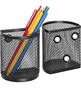 MaxGear Magnetic Pen Holder 2-Pack, Mesh Pencil & Marker Organizer for Desk, Extra Strong Magnets...