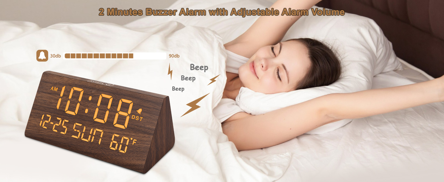wooden alarm clock