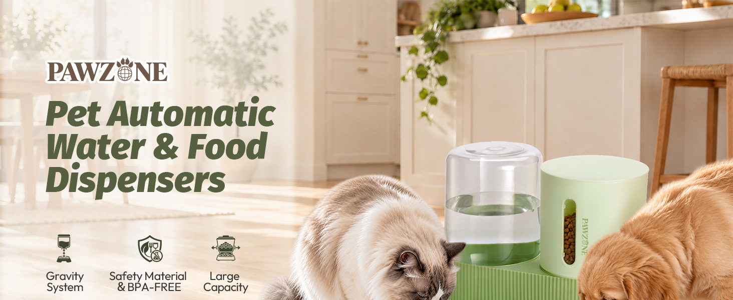 cat water and food dispenser