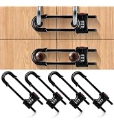 4 Pack Cabinet Locks with Combination U Shaped Sliding Cabinet Door Lock Child Proof Cupboard Loc...