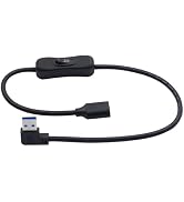 LANMINGLEL 90 Degree USB 3.0 Switch Extension Cable USB Male to Female Cord with On/Off Switch Sh...