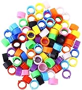 100Pcs 10-Color Poultry Leg Bands - 8mm Adjustable Clip-On Bird ID Rings for Chickens, Ducks and ...