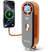 SEIGA 4-in-1 Portable Outdoor Handheld Mini Fan, 10000mAh Rechargeable with Power Bank, 100-Speed...