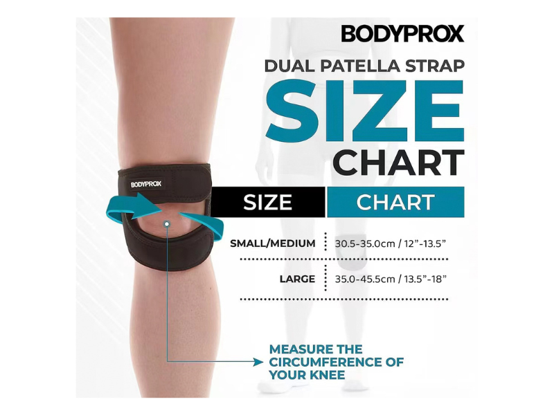 Size Chart of Dual Patella Knee Strap