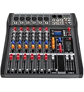 6 Channel Professional DJ Audio Mixer Sound Board Console Interface Digital Bluetooth Computer In...