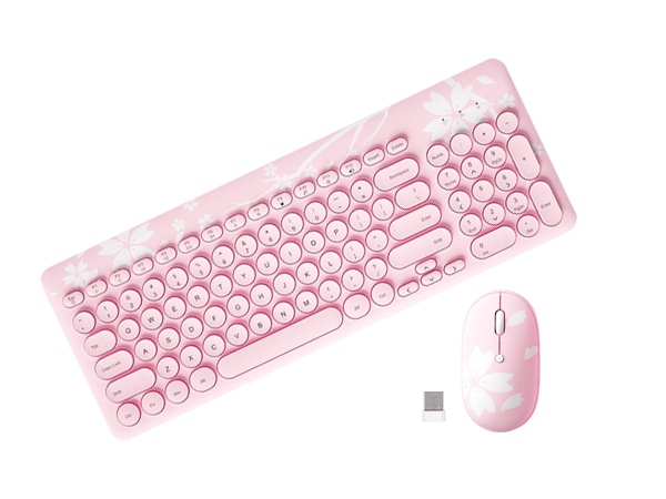 Pink Wireless Keyboard & Mouse Combo