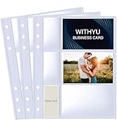 A5 Binder 6 Ring Business Card Sleeves with Memo Slot, 40 Pack 240 Pockets Ultra-Clear K-pop Phot...